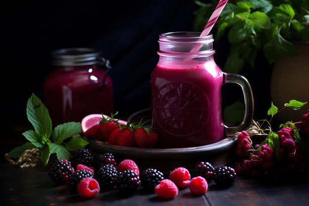 Berry blissful elixir homemade fruit juice