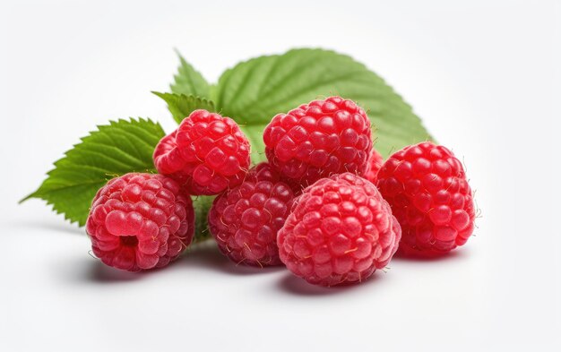 Berry Bounty verkent de wereld van frambozen op een witte achtergrond