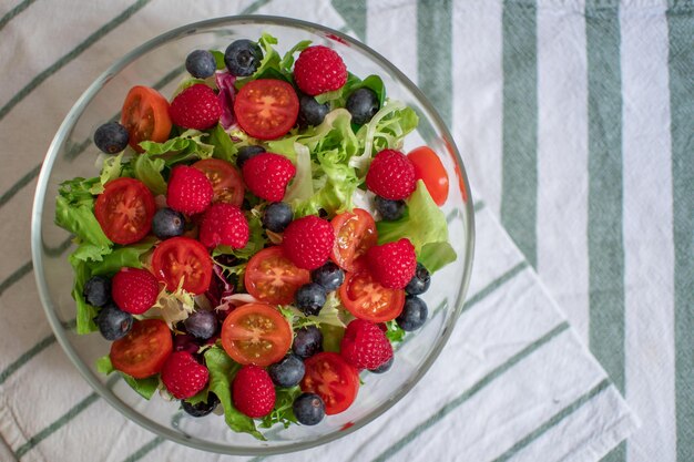 Berry fruitsalade Veganistische levensstijl Gezonde voeding