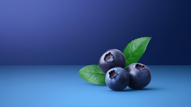 Photo berry indulgence ripe blueberry mockup with gradient background and copy space