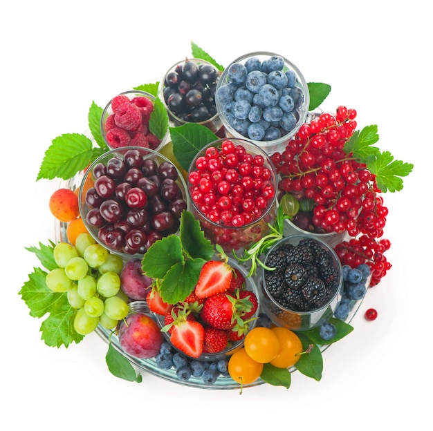 Berry mix isolated on a white background