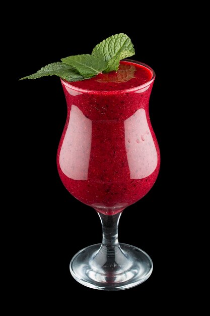 Berry smoothie on dark background