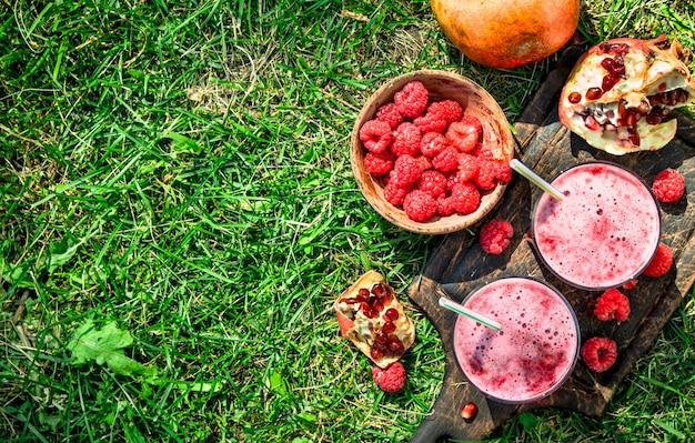 Berry smoothie in glasses