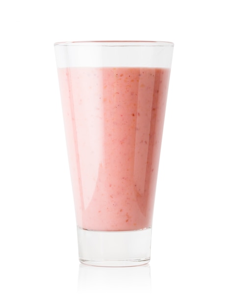 Berry smoothie or yogurt in tall glass