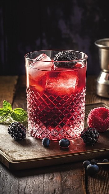 Berry tonic cocktaildrank Generatieve AI