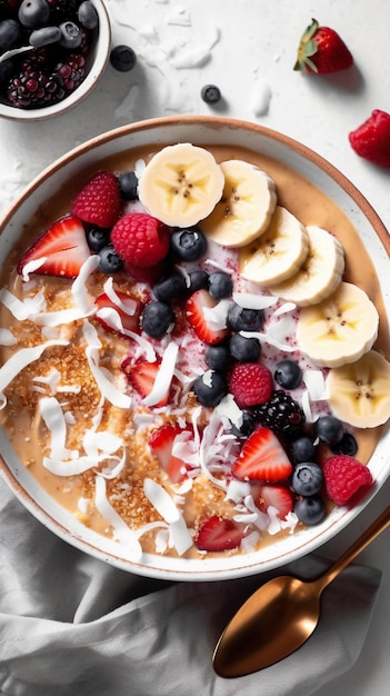 Berrylicious Delight Vibrant Smoothie Bowl with Mixed Berries Banana and Wholesome Goodness