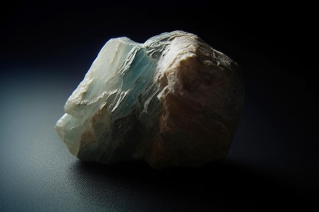 Beryllonite is a rare precious natural stone on a black background AI generated Header banner mockup