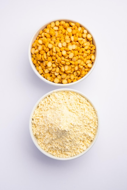 Besan, Gram Flour or chickpea flour is a powder made from ground chickpea known as Bengal gram