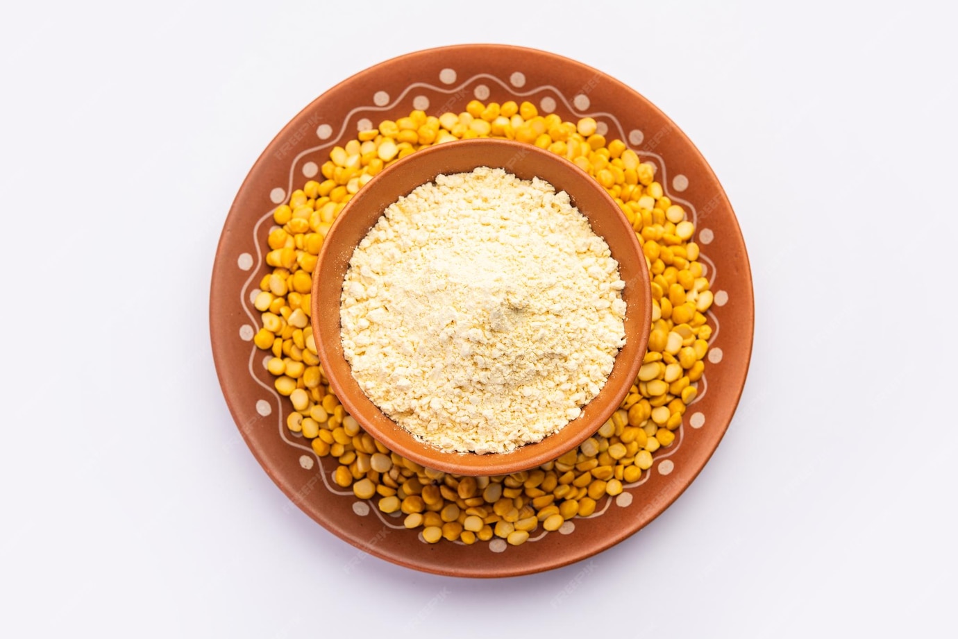 Premium Photo Besan, Gram Flour or chickpea flour is a powder made