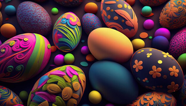 beschilderde eieren viering achtergrond illustratie