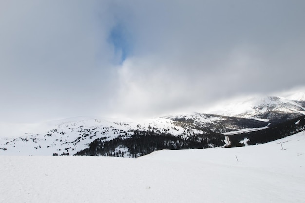 Besneeuwde winters tafereel hoog in de bergen. Colorado Rocky Mountains VS.