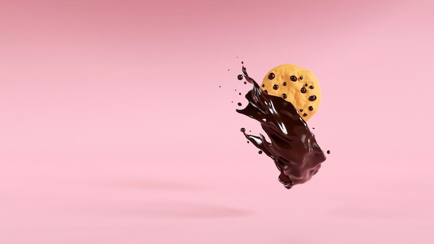 Bespatte Chocolade Rond Cookie 3d Illustratie