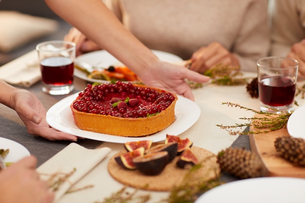 Foto bessen zoete cake voor het dessert