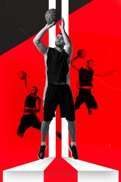 Foto il miglior design di collage di basket