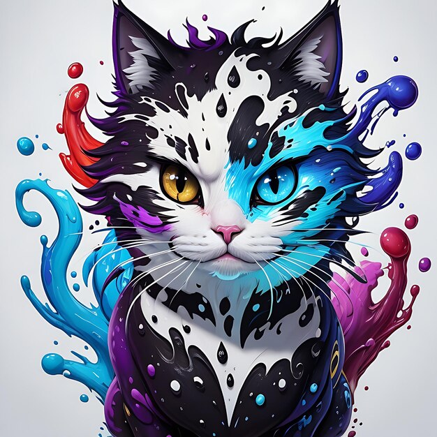 Best cat colorful cat Generative AI