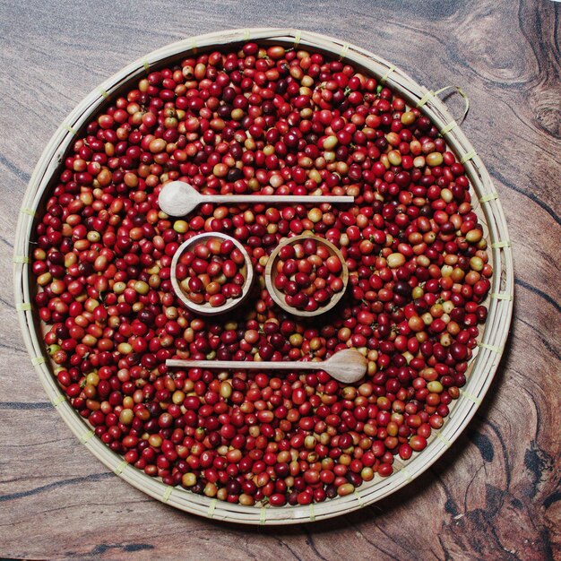 Photo best cherry beans coffee from gayo