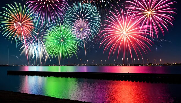 Photo best colorful fireworks in isolated background