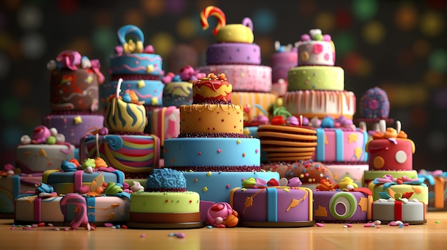 Best cup of cake and cakes of birthday made with Generative AI