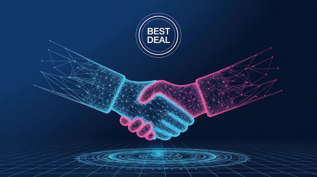 best deal digital handshake in business agreement