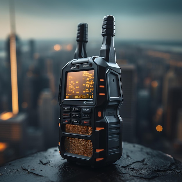 Foto miglior design cobra nera walkie talkie città immagine di sfondo arte generata da ai