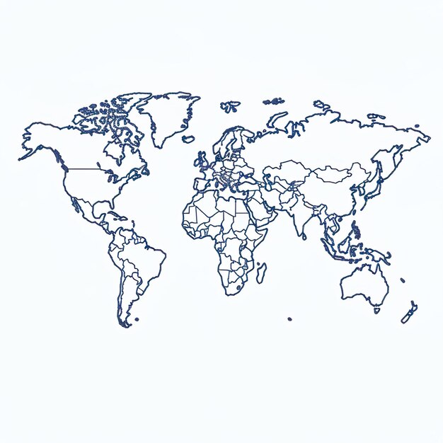 Best doodle world map for your design Hand drawn