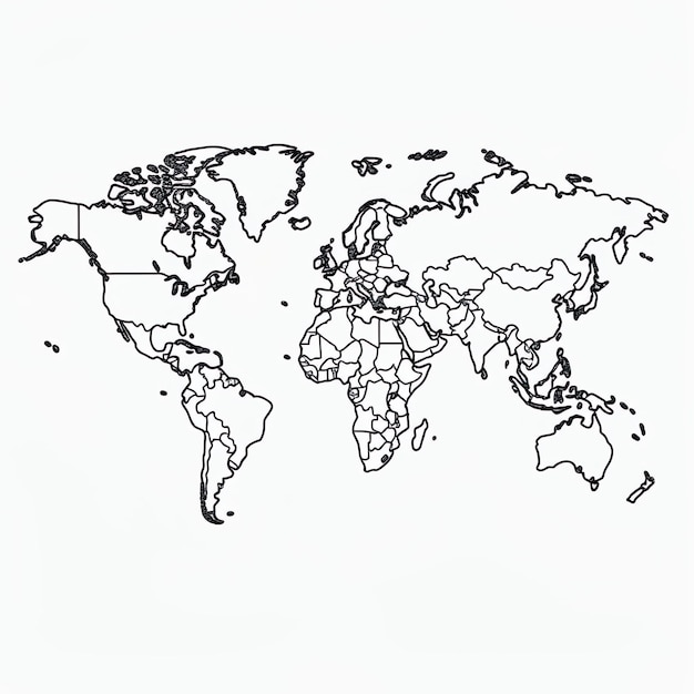 Best doodle world map for your design Hand drawn