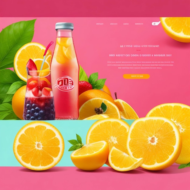 Лучший дизайн сайта электронной коммерции для сайта фруктового сока должен выглядеть ярким