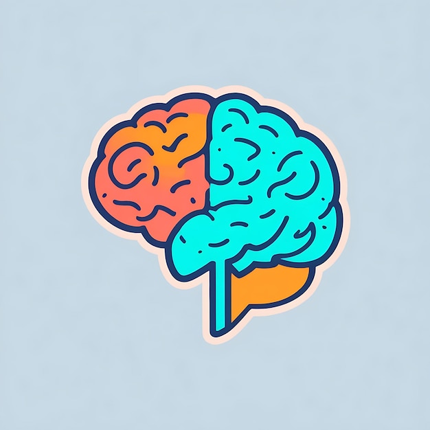 Best Flat color brain logo