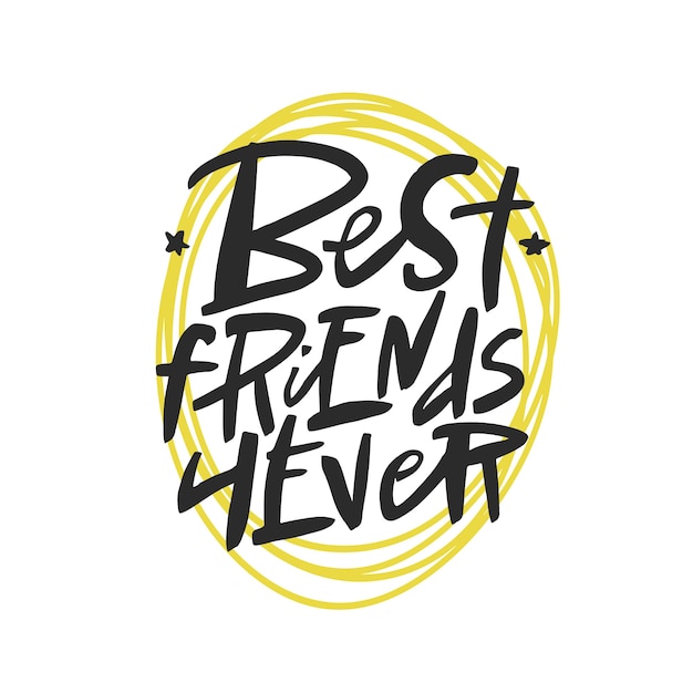 Photo best friends forever lettering quote brush calligraphy handwritten friendship day typography