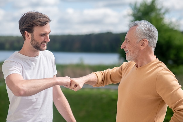 Best friends. A picture of a dad and son looking happy