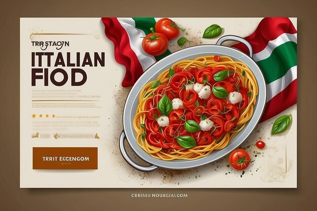 最高のイタリア料理のウェブバナーデザインテンプレート