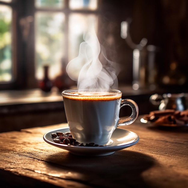 Best latte art with coffeeshop background