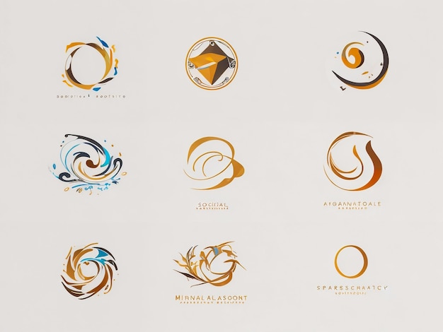 Photo best logo collection geometric abstract logos icon design
