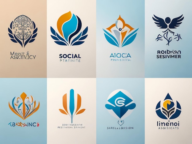 Photo best logo collection geometric abstract logos icon design