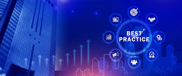 Best Practice concept Business Technology Internet en netwerk concept Best practice Manager coach leiderschapsplan om best practice methode toe te passen