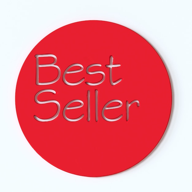 Photo best seller red label 3d illustration