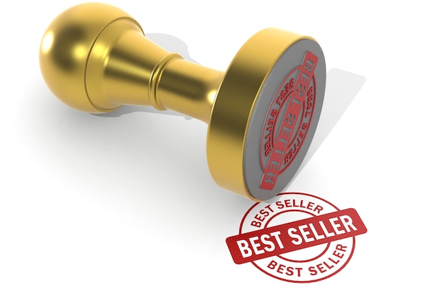 best seller word on round stamp