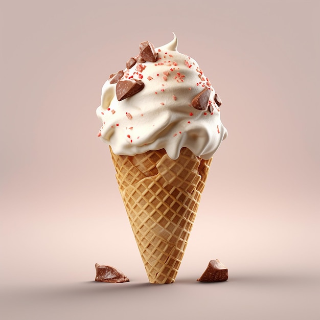 최고의 소프트 아이스크림 콘 맛 이미지 Generative AI