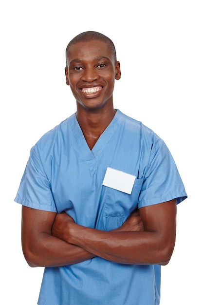 The best surgeon in the business Studio shot of a young doctor in blue scrubs