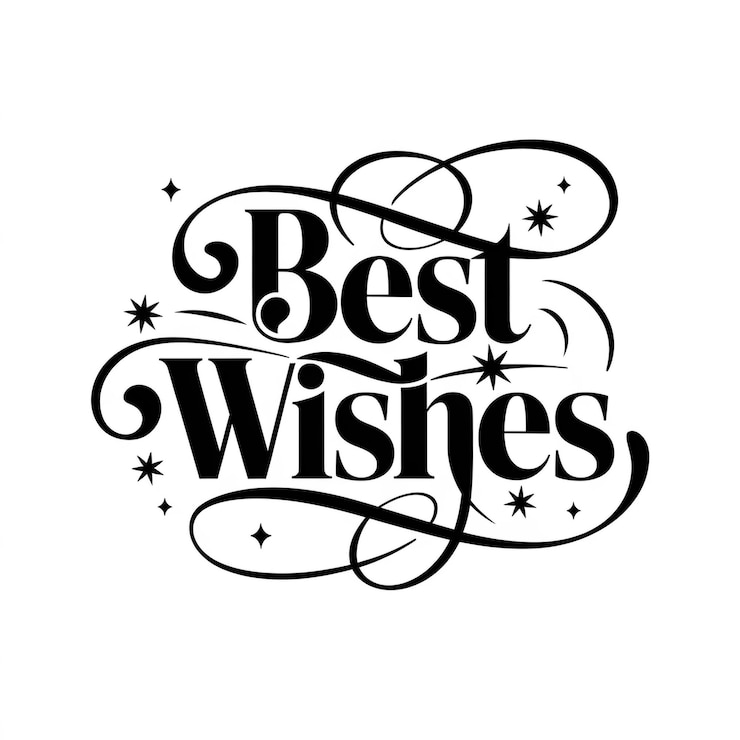 Photo best wishes calligraphic lettering