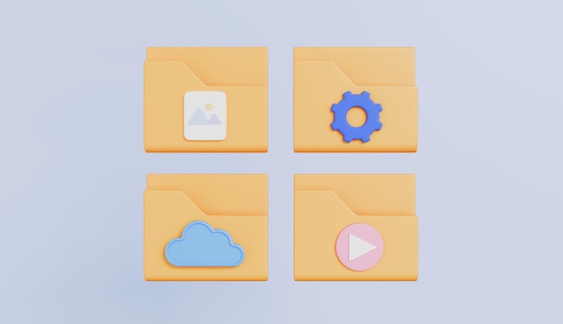 Bestandsmappen met cloudcomputing-technologie voor online gegevensopslag voor zakelijk netwerk