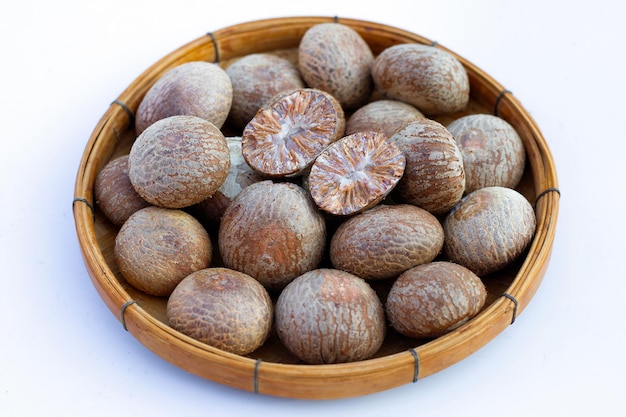 Betel nut on white background