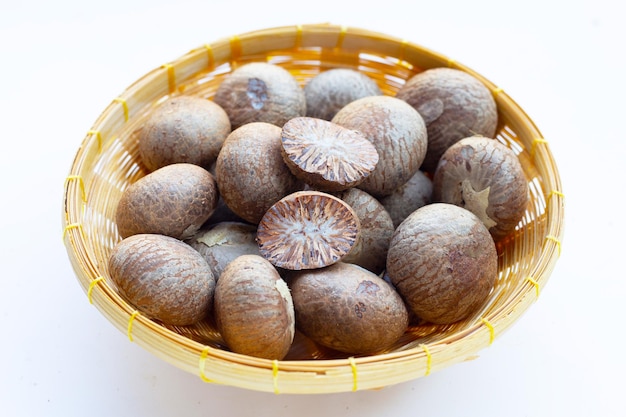 Betel nut on white background