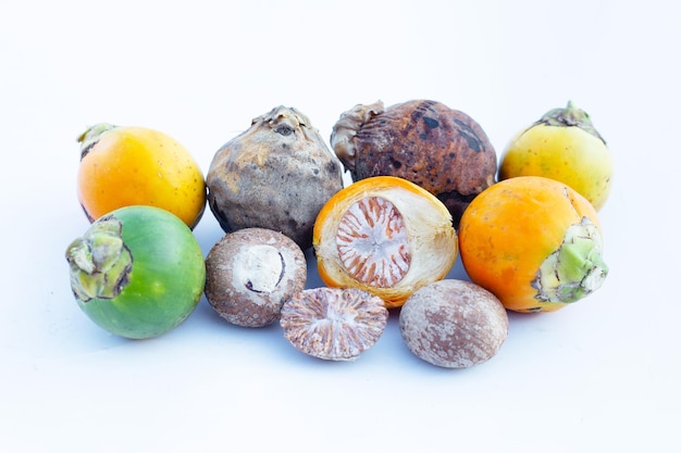 Betel nut on white background