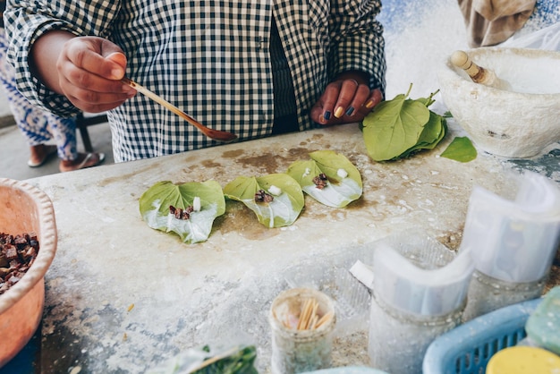 Betel on the street in Myanmar