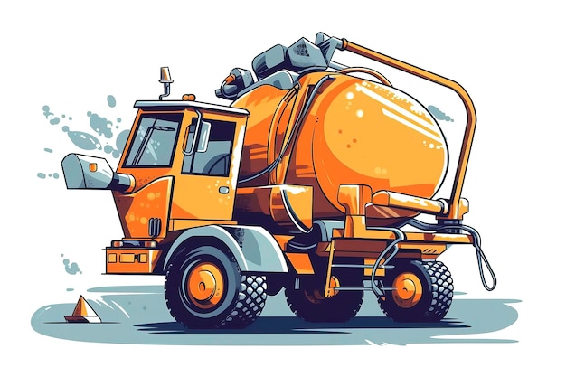 Betonmixer Illustratie Vervoer illustratieGeneratieve AI