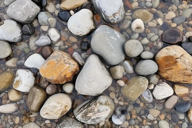 Betonoppervlak met stenen en rotsen