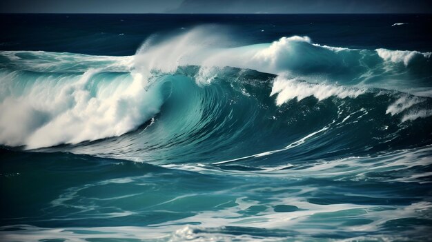 Betoverde ritmes adembenemende oceaangolven etherische wolken en serene schuim