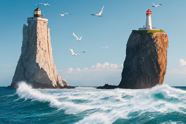 Foto betoverend kusttafereel op wereldfotografiedag met golven