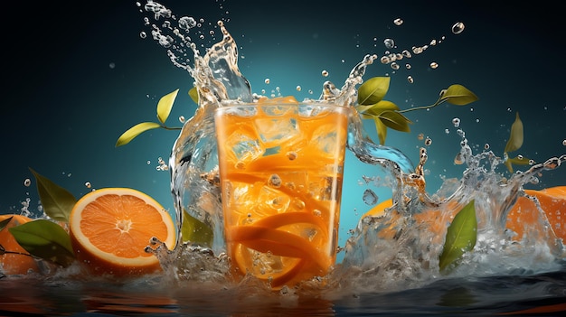 Betoverend visueel levendige oranje drank met Zesty Lime Twist Verfrissende citrusverfrissing